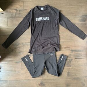 Gymshark set leggings and longsleeve black